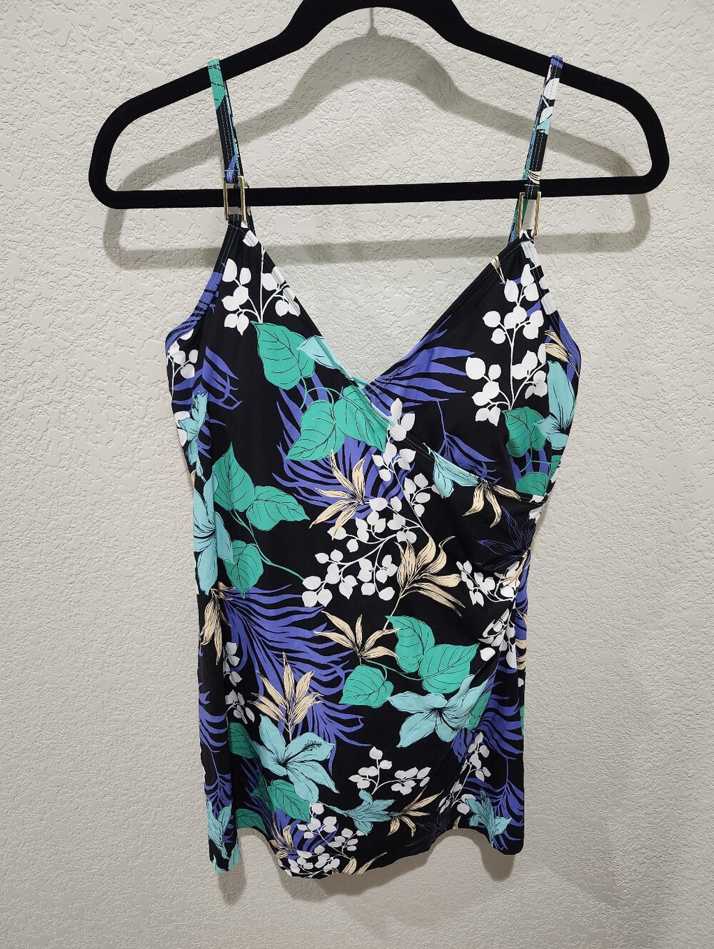 NWT Liz Claiborne Size 14 Multi Floral Swim Dress